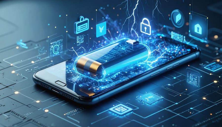 Smartphone concept highlighting advanced solid-state battery innovation.