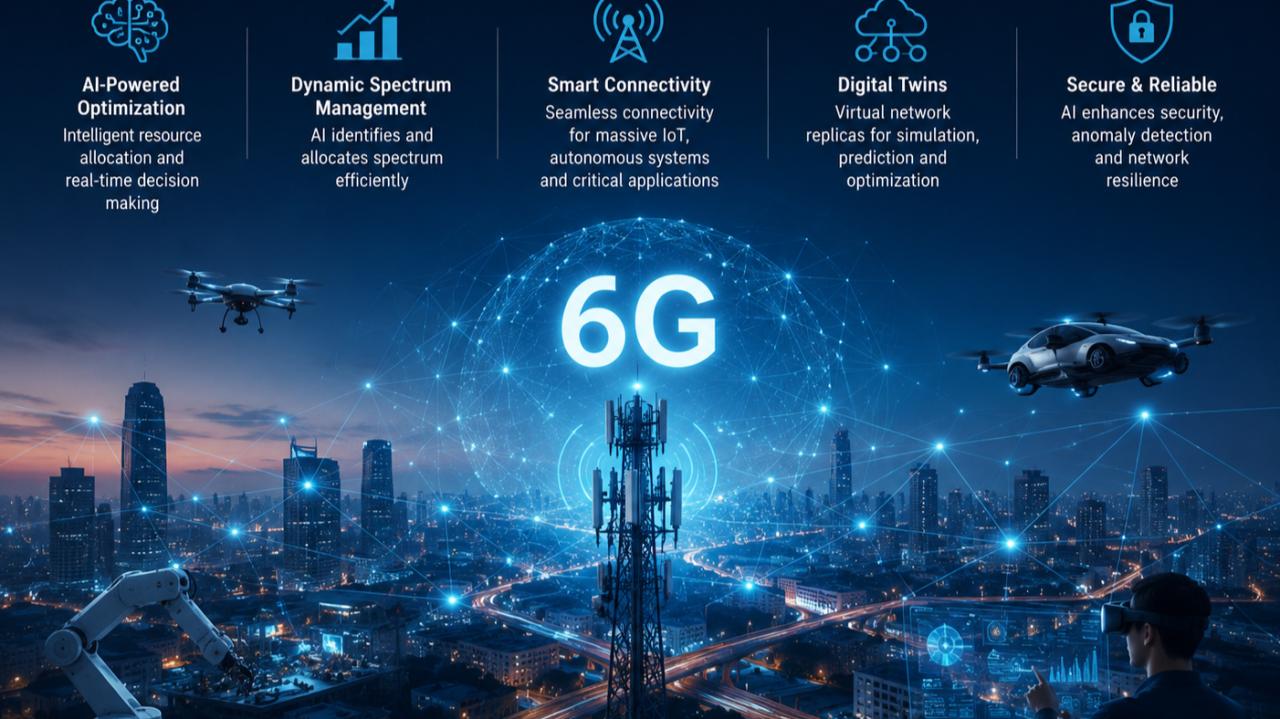 Concept illustration of holographic communication enabled by future 6G technology.
